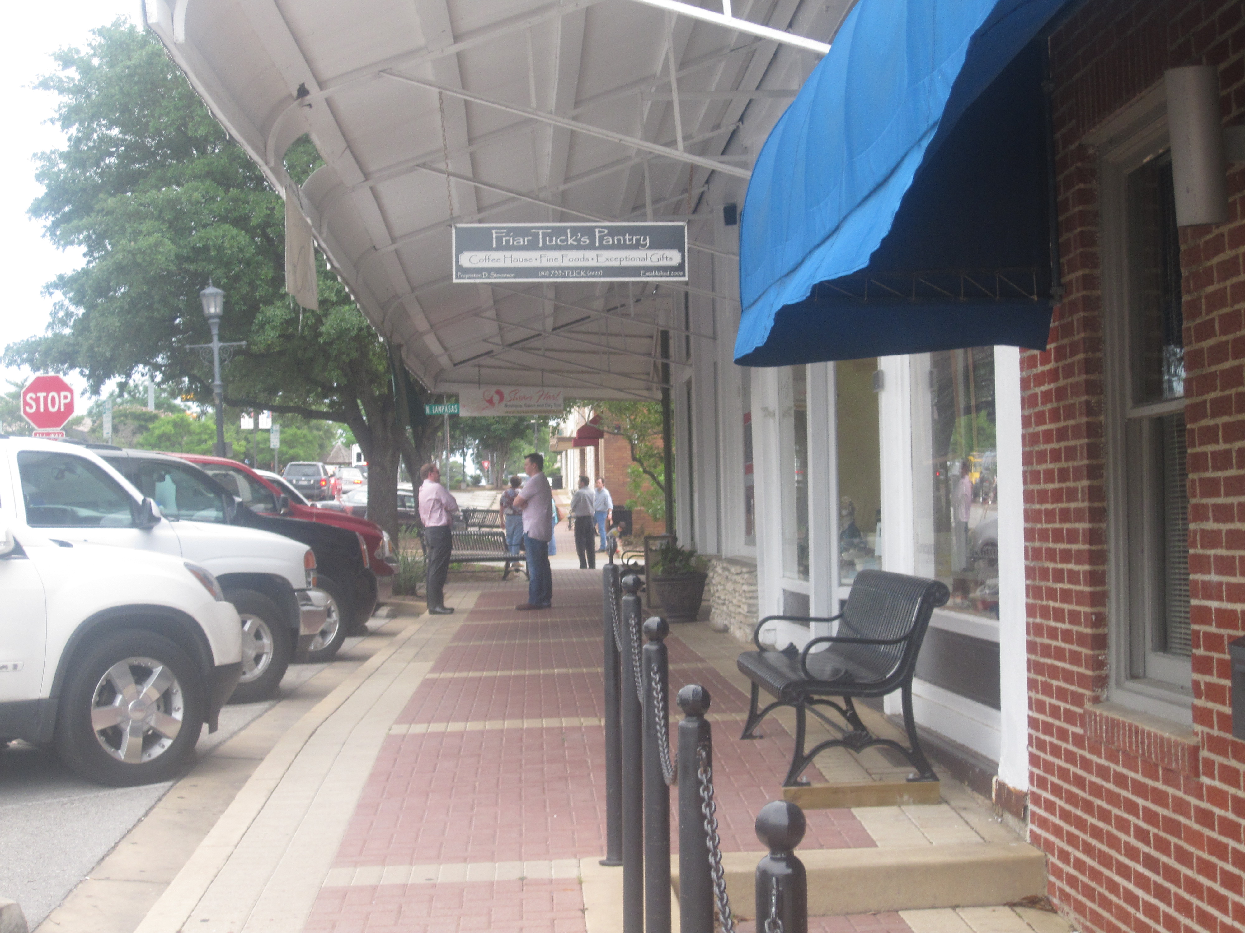 Historic storefronts in downtown Round Rock, Texas